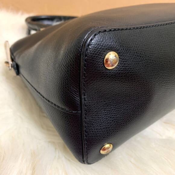 MICHAEL KORS Black Crossgrain Leather CINDY Slim Dome Satchel - Picture 11 of 15